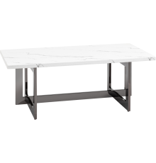 Журнальный столик Stool Group Нэйтан 122x61 см, белый мрамор, темный хром