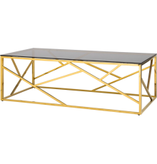 Журнальный столик Stool Group Арт Деко 120x60 см, стекло smoke, опора золото
