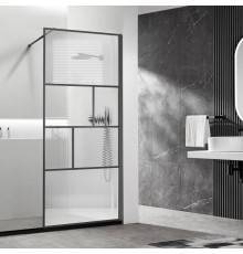 Душевая перегородка Vincea Walk-in HP Art VSW-1HC800CFGM 80 см, профиль вороненая сталь, стекло прозрачное, рифленое