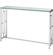Консоль Stool Group Бруклин 115x30 см, прозрачное стекло, сталь серебро