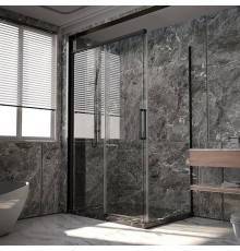 Душевой уголок Veconi Premium Trento PTC-SP-40B 150x100, профиль черный матовый, стекло прозрачное