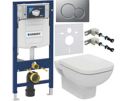 Комплект Унитаз подвесной Ideal Standard I.life A T471701 + Крышка T453101 белая + Инсталляция Geberit Duofix UP 320 111.300.00.5 + Кнопка Sigma 01 115.770.JQ.5 лакированная, матовый хром + Крепления 111.815.00.1 к стене + Шумоизоляция 156.050.00.1