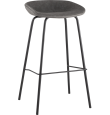 Барный стул Stool Group Beetle Lite PU экокожа серая, черные ножки