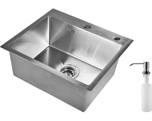 Мойка кухонная Wisent 6045 с дозатором, сатин