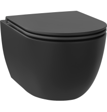 Унитаз подвесной Wellsee Chalice Perfection 182609001 безободковый, с микролифтом, матовый черный