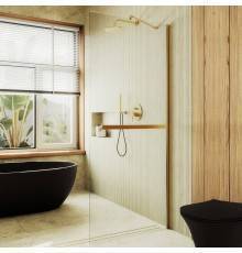 Душевая перегородка Maybahglass MGD-720-3ш 69 см, профиль золото, стекло прозрачное