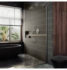 Душевая перегородка Maybahglass MGD-734-5у 89 см, профиль хром матовый, стекло бронза матовое