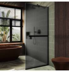 Душевая перегородка Maybahglass MGD-736-6у 89 см, профиль черный, стекло графит матовое