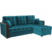 Угловой диван Mebel-Ars Техас бархат сине-зеленый star velvet 43 black green