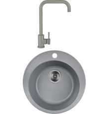 Комплект Мойка кухонная Wisent MWR480-29 грэй + Смеситель W4998-4-29 грэй