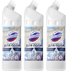 Набор Domestos средство для мытья пола, ультра гигиена, горная свежесть, 1 л, 3 шт.