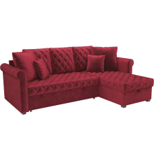 Угловой диван Mebel-Ars Берлин бархат красный star velvet 3 dark red
