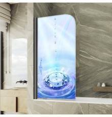 Шторка на ванну Maybahglass MGV-930-ФП012-6 80 см, профиль черный