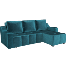 Угловой диван Mebel-Ars Берн бархат сине-зеленый star velvet 43 black green