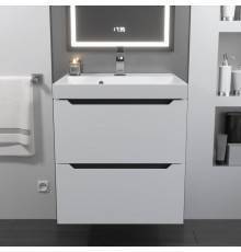 Тумба с раковиной Uperwood Tanos 50 подвесная, белая, графит