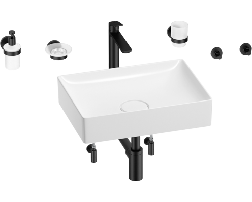 Комплект Wellsee Pure BY Wellsee 201006352 белый глянцевый, черный матовый, 9 в 1