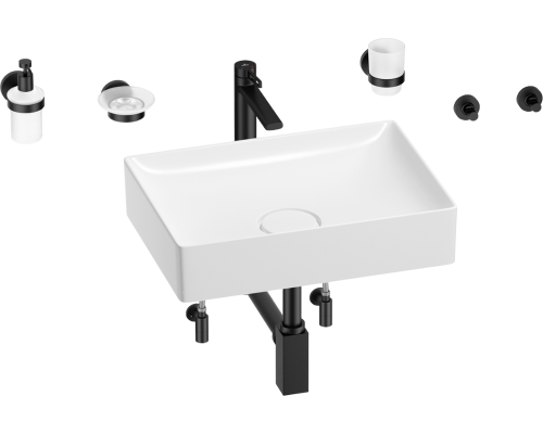 Комплект Wellsee Pure BY Wellsee 201006377 белый глянцевый, черный матовый, 9 в 1