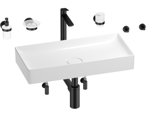 Комплект Wellsee Pure BY Wellsee 201006452 белый глянцевый, черный матовый, 9 в 1