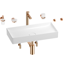 Комплект Wellsee Pure BY Wellsee 201006454 белый глянцевый, розовое золото, 9 в 1