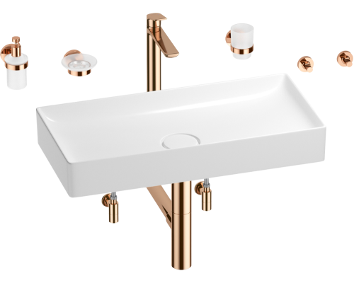 Комплект Wellsee Pure BY Wellsee 201006494 белый глянцевый, розовое золото, 9 в 1