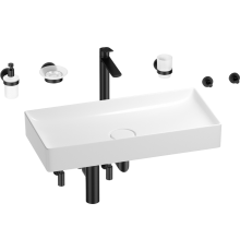 Комплект Wellsee Pure BY Wellsee 201006532 белый глянцевый, черный матовый, 9 в 1