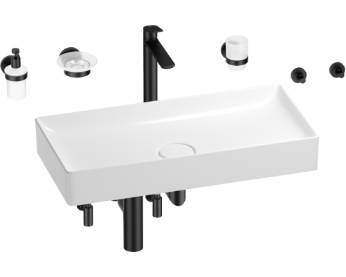 Комплект Wellsee Pure BY Wellsee 201006532 белый глянцевый, черный матовый, 9 в 1
