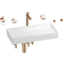 Комплект Wellsee Pure BY Wellsee 201006534 белый глянцевый, розовое золото, 9 в 1
