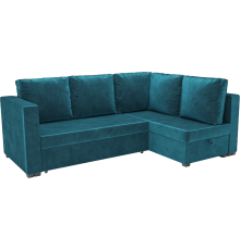 Угловой диван Mebel-Ars Мансберг бархат сине-зеленый star velvet 43 black green