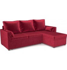 Угловой диван Mebel-Ars Париж бархат красный star velvet 3 dark red