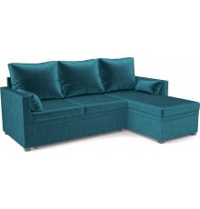 Угловой диван Mebel-Ars Париж бархат сине-зеленый star velvet 43 black green