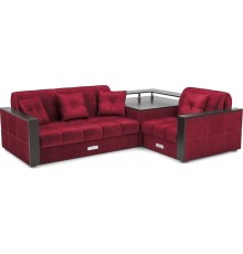 Угловой диван Mebel-Ars Прага бархат красный star velvet 3 dark red
