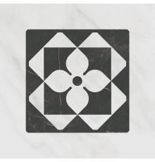 Вставка Kerama Marazzi Келуш 3 глянцевая 9,8х9,8 черно-белая