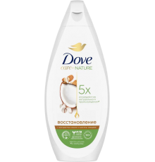 Крем-гель для душа Dove Восстановление кокос и миндаль, для атопиков, гипоаллергенный, без сульфатов, увлажняющий, 250 мл