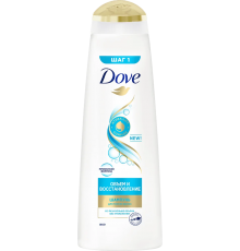 Шампунь Dove Объем и восстановление кремовый, увлажняющий, питательный, против секущихся концов, для всех типов волос, для поврежденных волос, для тонких волос, для ежедневного применения, 380 мл