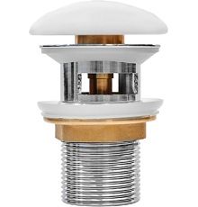 Донный клапан для раковины Milleau PD1 PD1MW/WO с переливом, click-clack, матовый белый