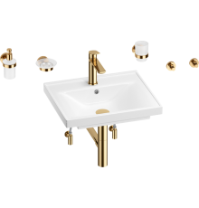Комплект Wellsee FreeDom 201006823 глянцевый белый, золото, 9 в 1