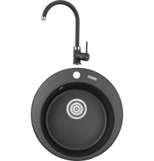 Комплект Мойка кухонная KRONA Runde D475 1 47,5 см, black + Смеситель Wasser H265 1 black