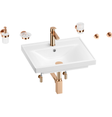 Комплект Wellsee FreeDom 201006914 глянцевый белый, розовое золото, 9 в 1