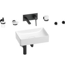 Комплект Wellsee Pure BY Wellsee 201006347 С ВНУТРЕННЕЙ ЧАСТЬЮ, глянцевый белый, матовый черный, 8 в 1