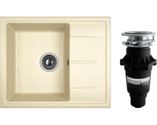 Комплект Мойка кухонная Dr. Gans Nika 580 латте + Измельчитель Bone Crusher BC 810-SL Slim Line