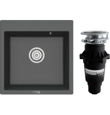 Комплект Мойка кухонная Point Арбель 51 графит + Измельчитель Bone Crusher BC 810-SL Slim Line