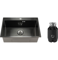 Комплект Мойка кухонная Melana D6545HB графит + Измельчитель Bone Crusher BC 910-AS