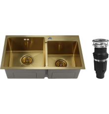 Комплект Мойка кухонная Melana S7240HG золото + Измельчитель Bone Crusher BC 610-AS