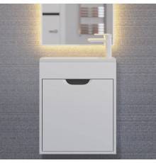 Тумба с раковиной Uperwood Modul 50 подвесная, 1 дверца, матовая белая, графит