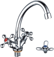 Смеситель для кухни Ledeme H12 L4912 хром, вентили в ассортименте