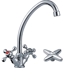 Смеситель для кухни Ledeme H20 L4020 хром, вентили в ассортименте