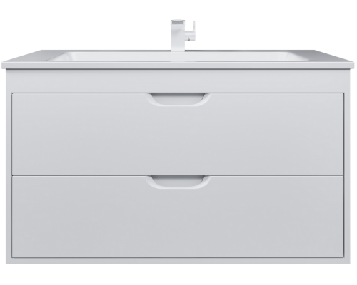 Тумба с раковиной Uperwood Modul 100 подвесная, 2 ящика, матовая белая
