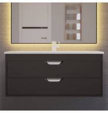 Тумба с раковиной Uperwood Modul 100 подвесная, 2 ящика, матовая черная