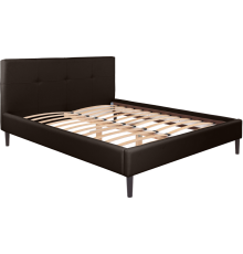 Кровать Nrava Karolina 197х210, экокожа galaxy dk. brown