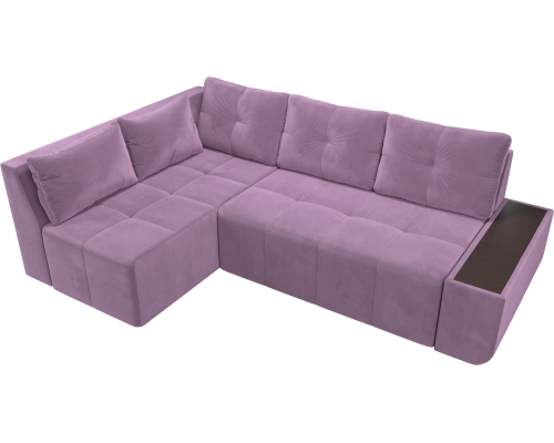 Угловой диван Лига Диванов Амадэус L микровельвет сиреневый